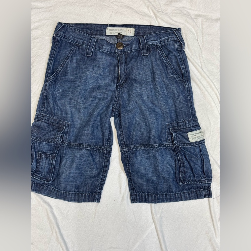 True Religion Blue Denim Regular Fit Shorts